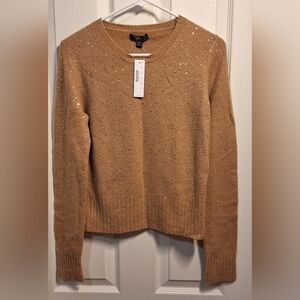 J. Crew Sparkling Beige Crew Neck Sweater NWT XS